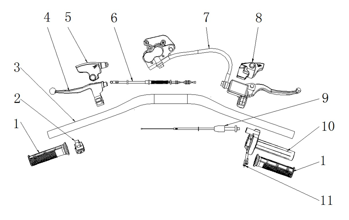 Handlebars & Controls - RFN Thunder 140cc