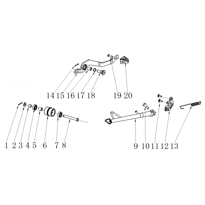 Rear / Foot Brake Lever - Thunder 250cc Dirt Bike