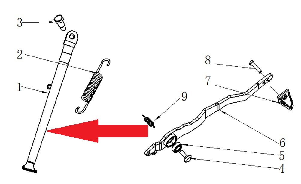 Kick Stand (Silver) - RFN 125cc / 140cc Thunder Dirt Bike
