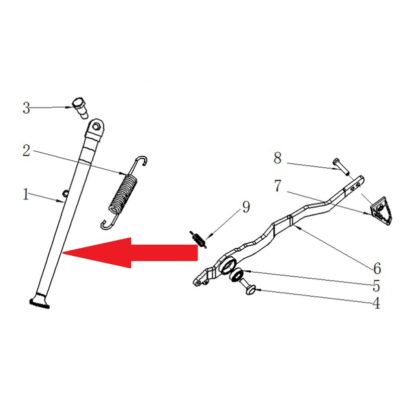 Kick Stand (Silver) - RFN 125cc / 140cc Thunder Dirt Bike