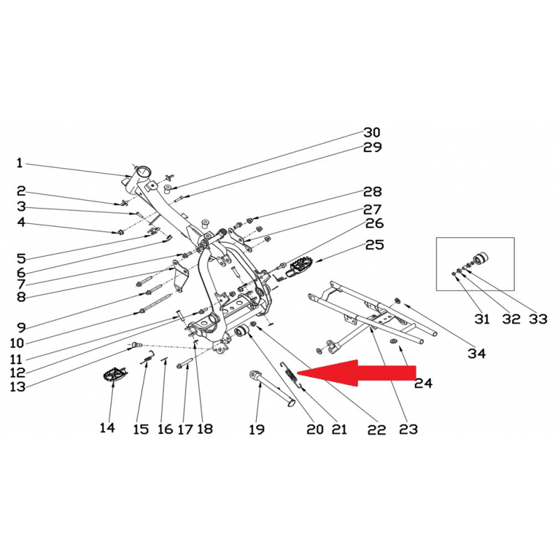 Kick Stand Spring - RFN 70cc / 110cc Thunder Dirt Bike