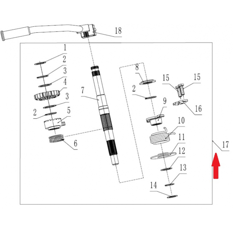 Kick Starting Shaft Assembly