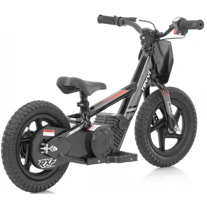 Kids 100w Electric Balance Bike - Revvi Twelve - Black