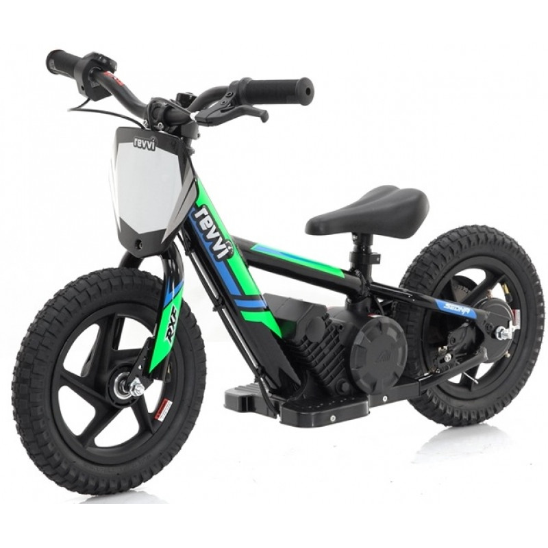 Kids 100w Electric Balance Bike - Revvi Twelve - Green