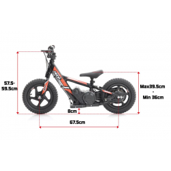 Kids 100w Electric Balance Bike - Revvi Twelve - Orange