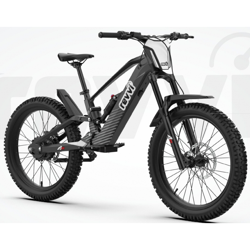 Kids 1500w 48v Electric Balance Bike - Revvi 24" - Black