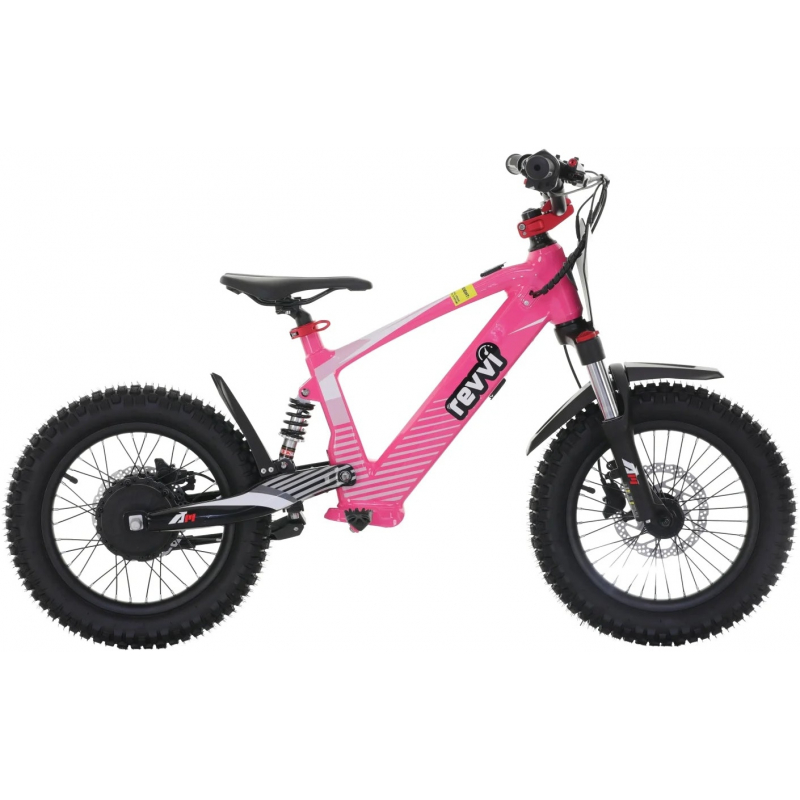 Kids 24v 600w Revvi 16" XL Electric Bike - Pink