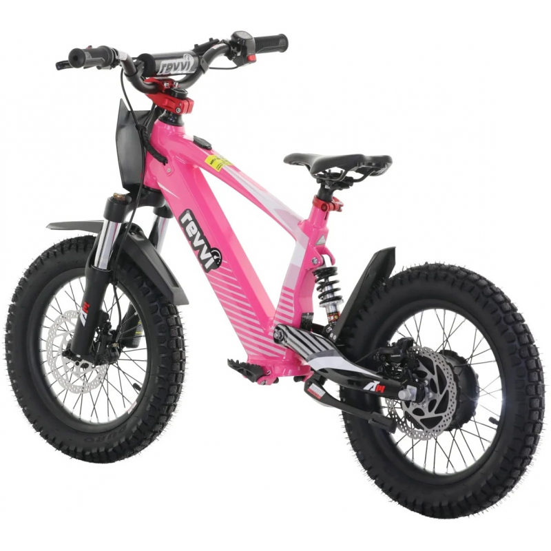 Kids 24v 600w Revvi 16" XL Electric Bike - Pink