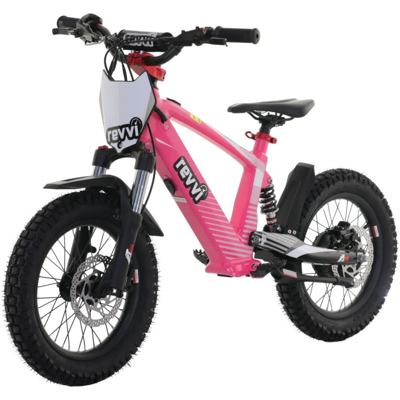 Kids 24v 600w Revvi 16" XL Electric Bike - Pink