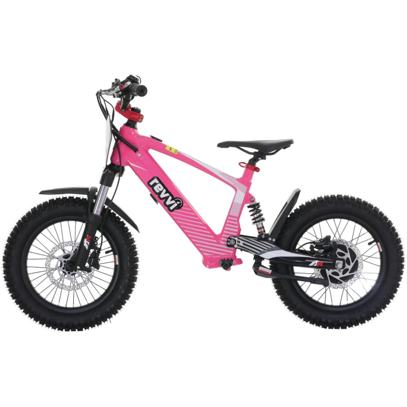 Kids 24v 600w Revvi 16" XL Electric Bike - Pink