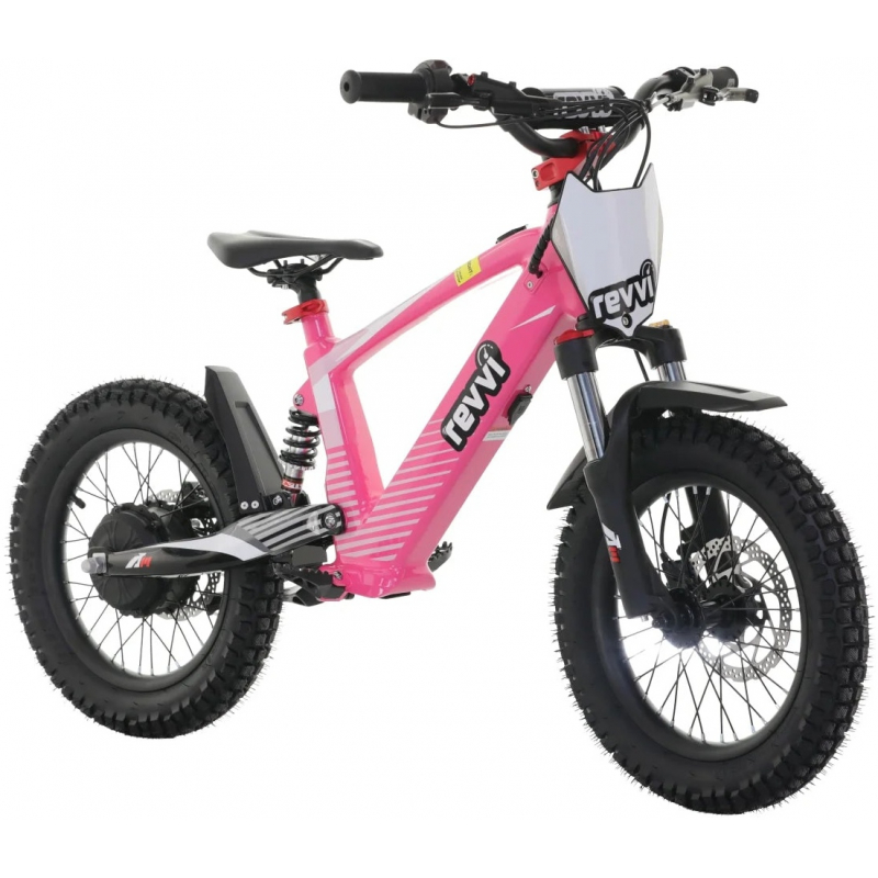 Kids 24v 600w Revvi 16" XL Electric Bike - Pink