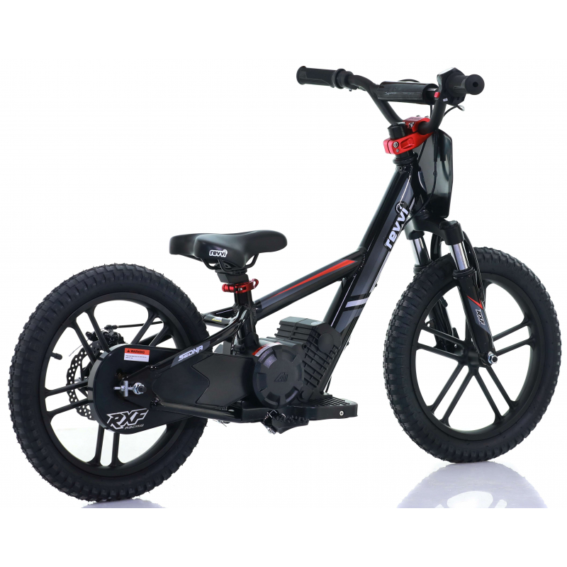 Kids 250w Electric Balance Bike - Revvi Sixteen Plus - Black