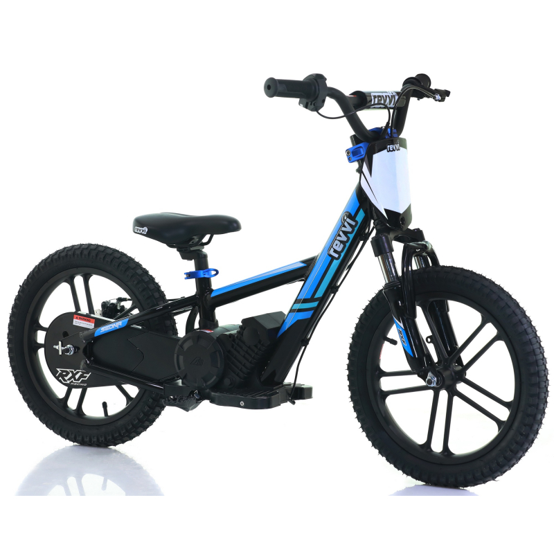 Kids 250w Electric Balance Bike - Revvi Sixteen Plus - Blue