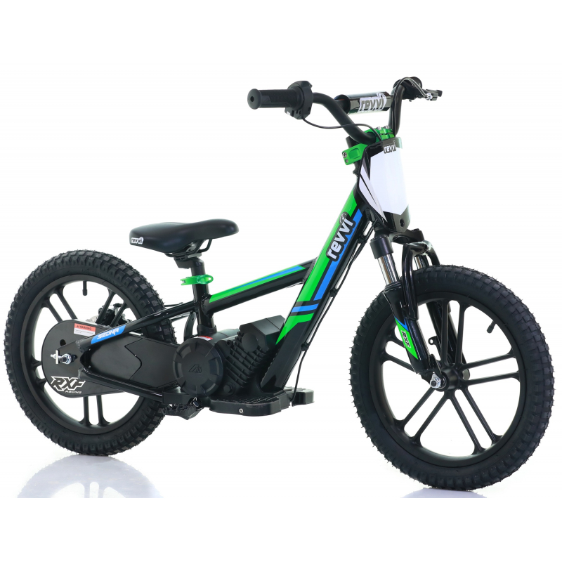 Kids 250w Electric Balance Bike - Revvi Sixteen Plus - Green
