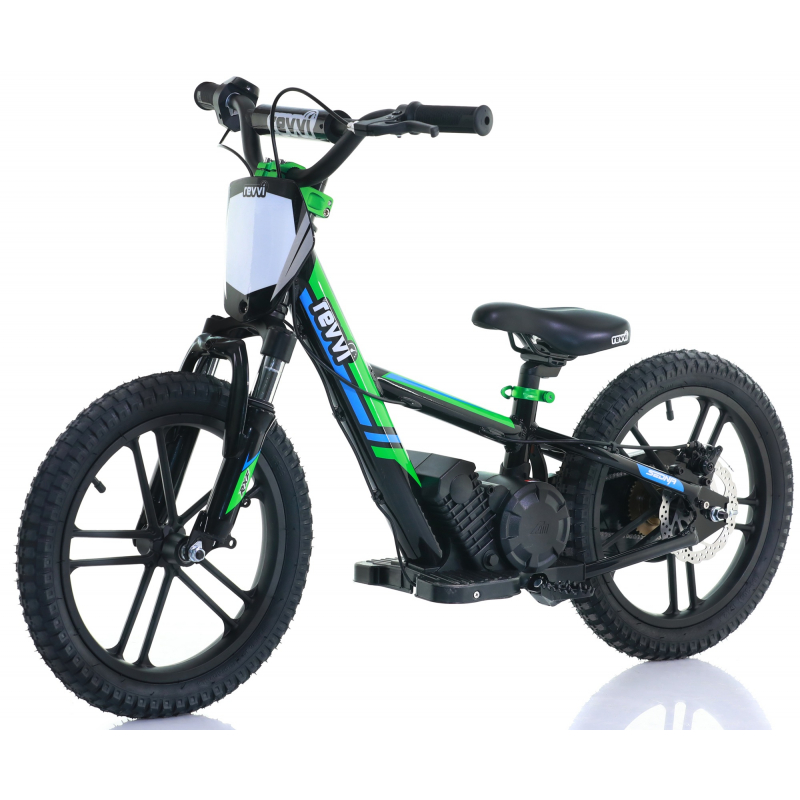 Kids 250w Electric Balance Bike - Revvi Sixteen Plus - Green
