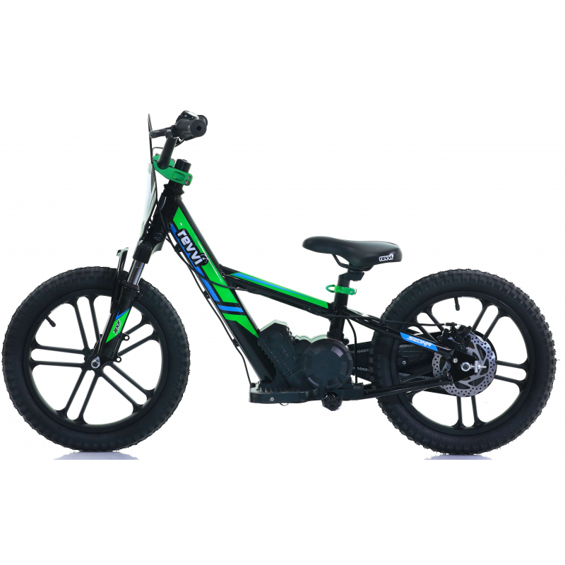 Kids 250w Electric Balance Bike - Revvi Sixteen Plus - Green