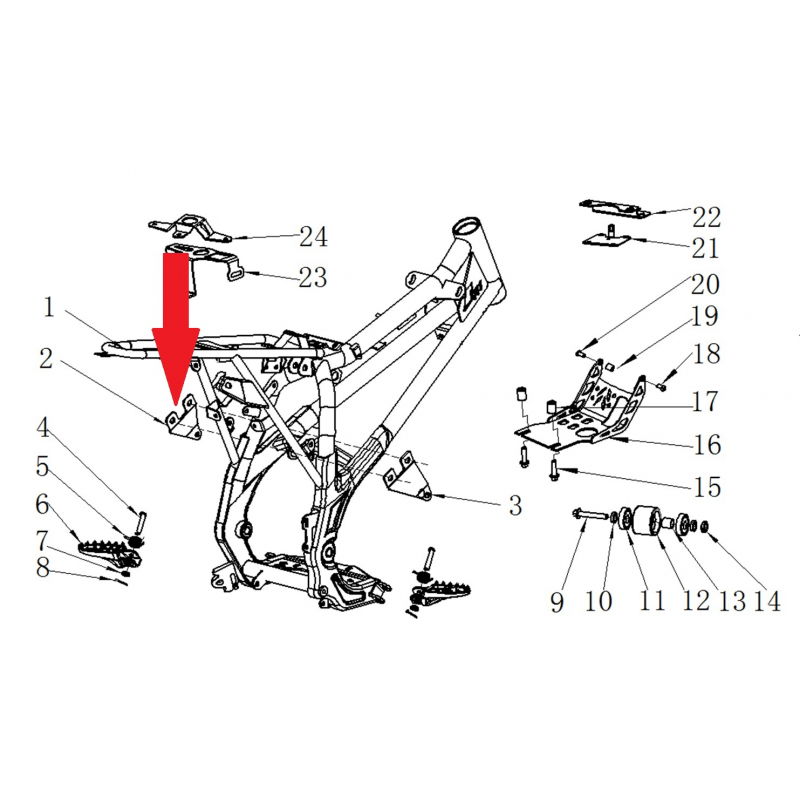 Engine Mounting Bracket (Left) - RFN 125cc / 140cc Thunder Dirt Bike