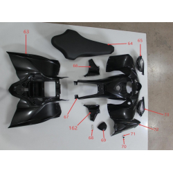 Main Front & Rear Body Plastic (Black) - Renegade Pro 1500w Quad Bike