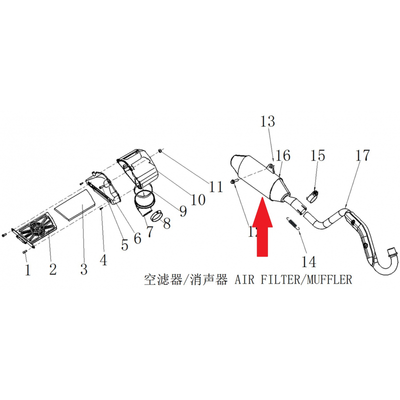 Muffler - RFN 125cc / 140cc Thunder Dirt Bike