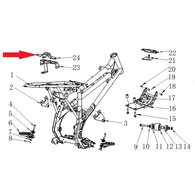 Number plate bracket - RFN 125cc / 140cc Thunder Dirt Bike