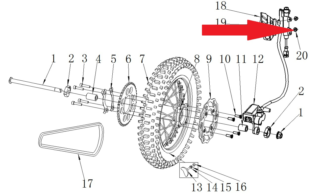 Nut- RFN 125cc / 140cc Thunder Dirt Bike