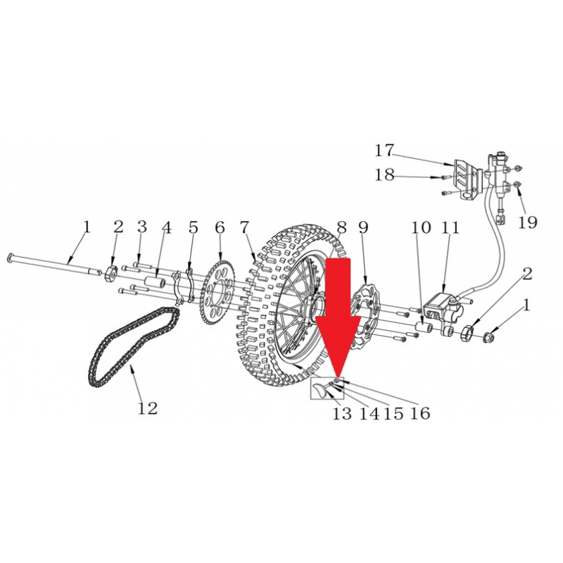 Nut M8 - RFN Thunder Pro 110cc Dirt Bike
