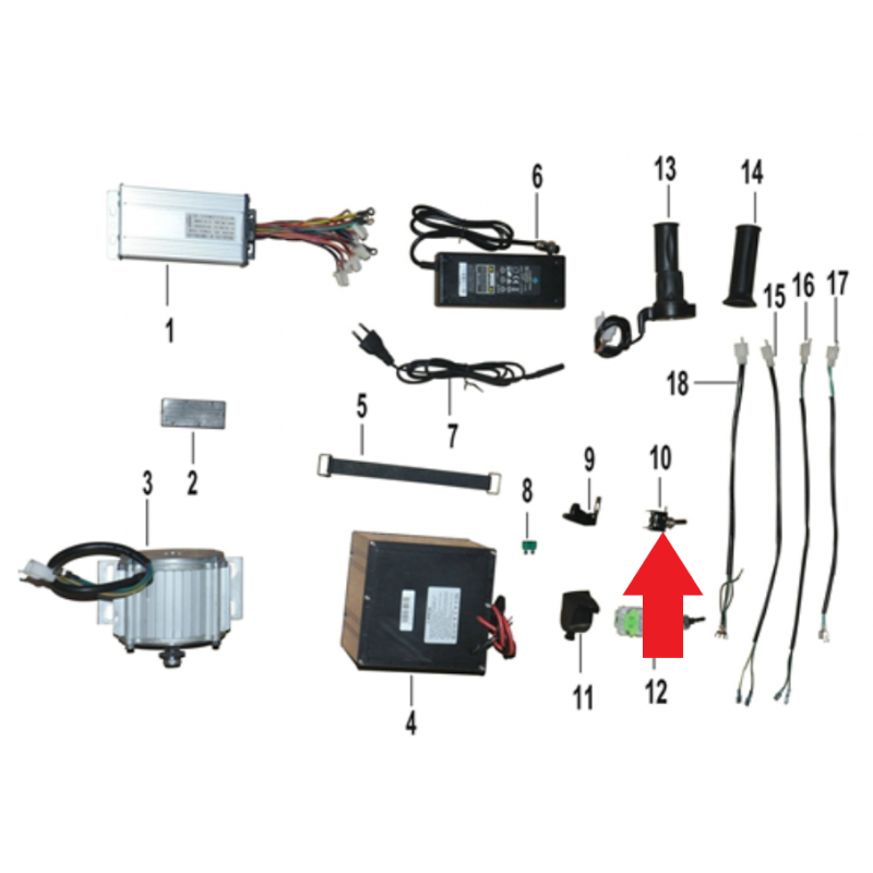 On/Off Switch - 1200W Electric Dirt Bike