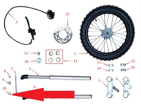 Front Wheel Spacer (Right) - 1200w & 2000w Electric Dirt Bike