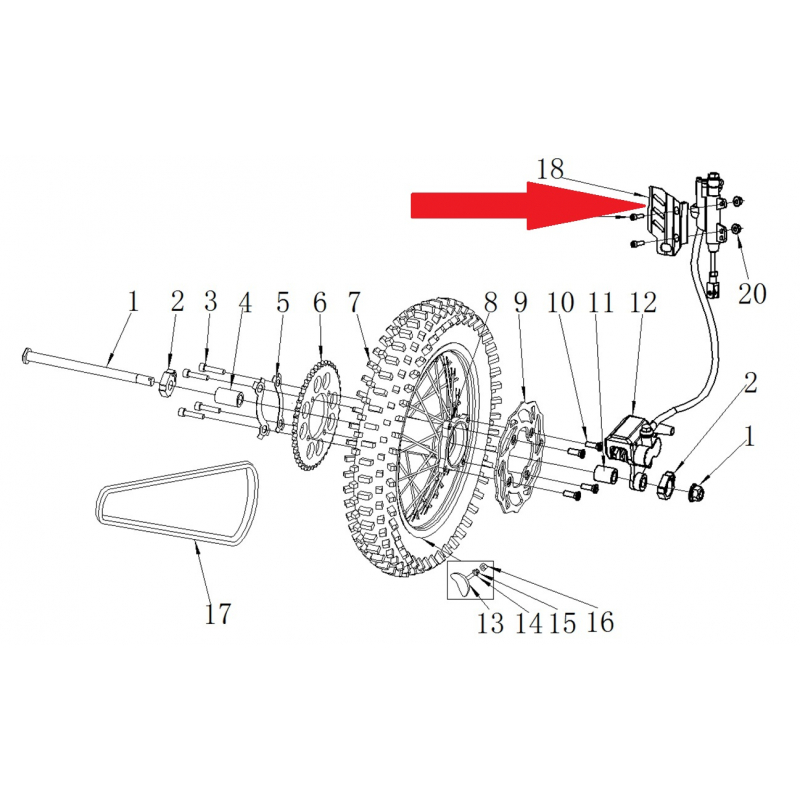 Rear brake  pump cover- RFN 125cc / 140cc Thunder Dirt Bike