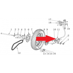 Rear Brake Assembly - RFN Thunder Pro 110cc Dirt Bike