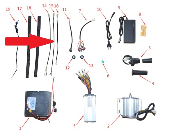 Rear Brake Cable - 1200w & 2000w Electric Dirt Bike