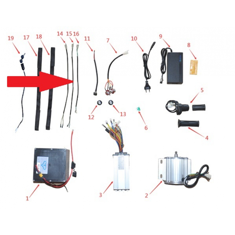 Rear Brake Cable - 1200w & 2000w Electric Dirt Bike
