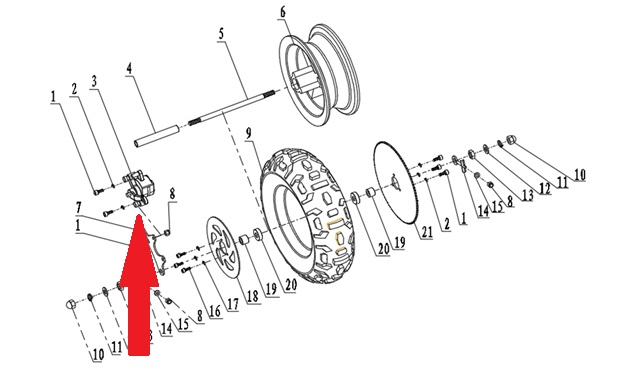 Rear Brake Caliper - 250w Monkey Bike