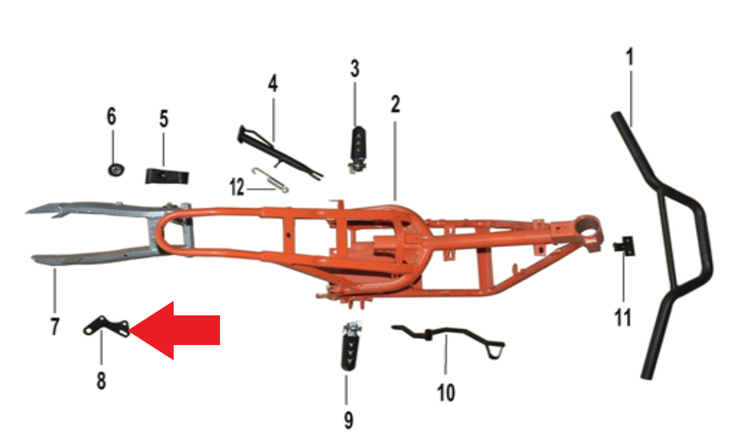 Rear Brake Caliper Holder - 1200W Electric Dirt Bike