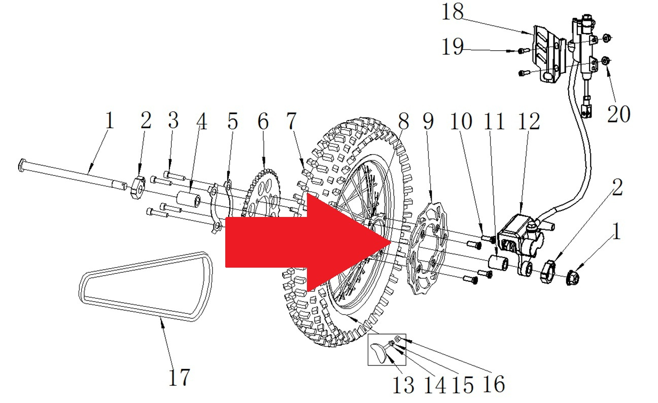 Rear Brake Disc - RFN 125cc / 140cc Thunder Dirt Bike