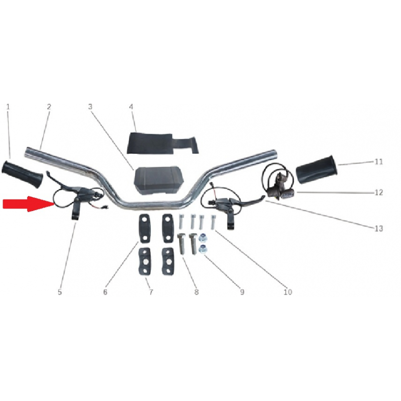 Rear Brake Lever & Wiring - Storm 800w Dirt Bike