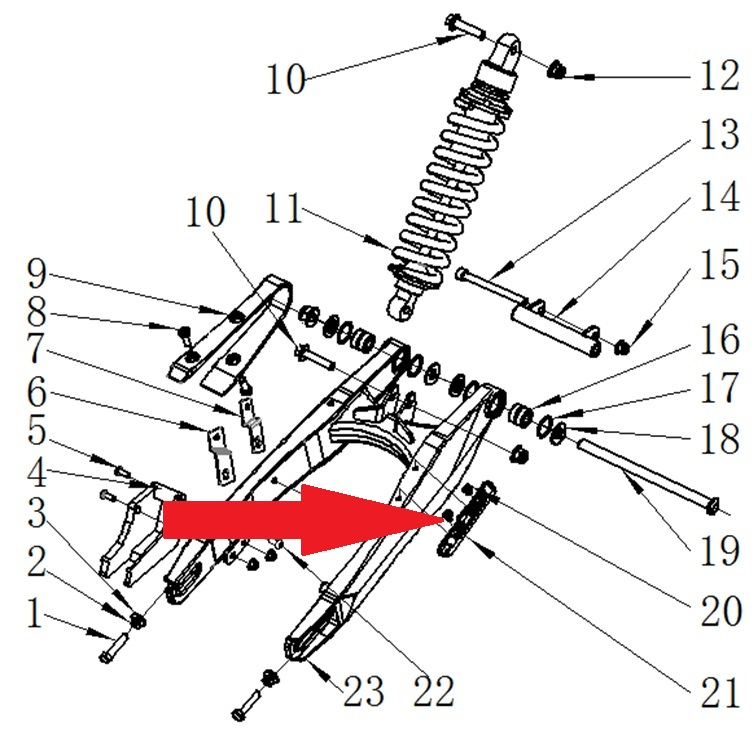 Rear brake tube clip- RFN 125cc / 140cc Thunder Dirt Bike