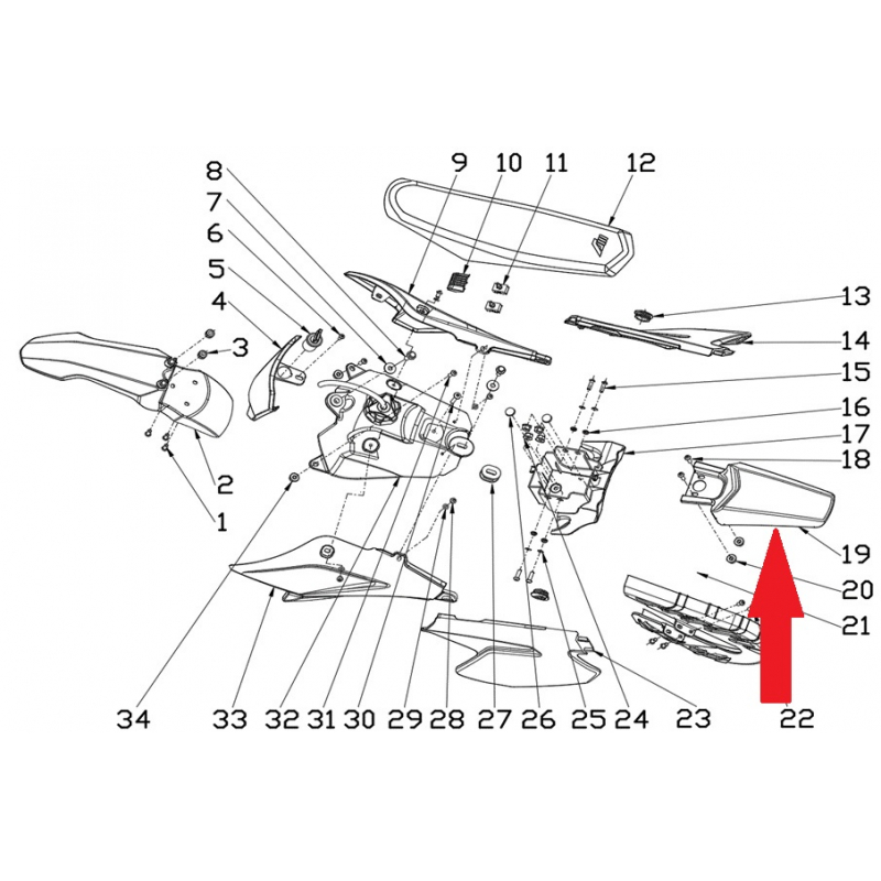 Rear fender - RFN 70cc / 110cc Thunder Dirt Bike