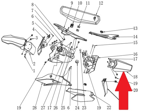 Rear Fender - RFN Thunder Pro 110cc Dirt Bike
