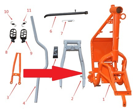 rear fork - 1200w & 2000w Electric Dirt Bike
