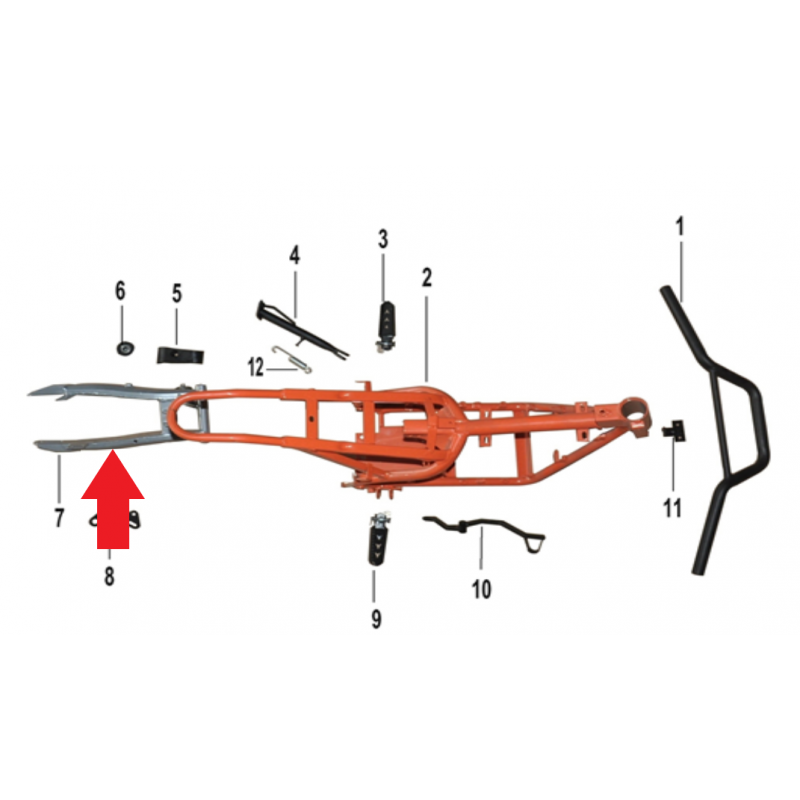 Rear Swing Arm - 1200W Electric Dirt Bike