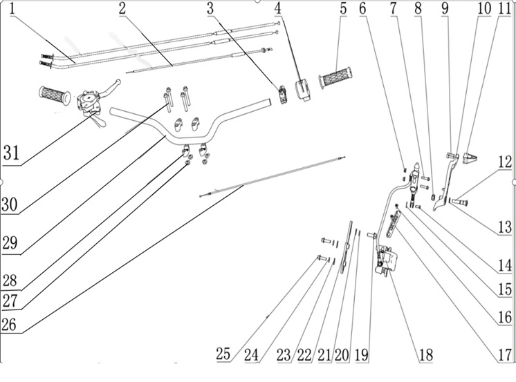 Rear Hydraulic Brake Assembly - Sniper Pro 120cc