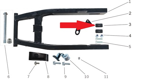 Rear Jack Plate - Storm 800w Dirt Bike