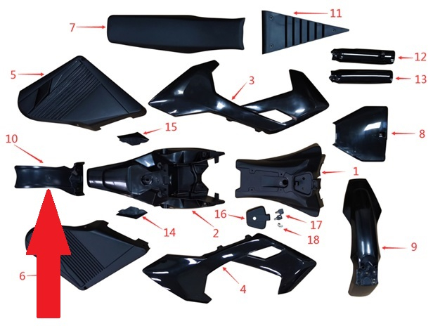 rear mudguard - 1200w & 2000w Electric Dirt Bike