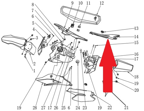 Rear Right Plastic - RFN Thunder Pro 110cc Dirt Bike