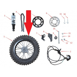 10" Rear Rim - 1200w Electric Dirt Bike