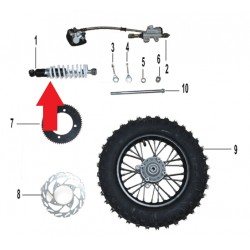 Rear Shock - 1200W Electric Dirt Bike