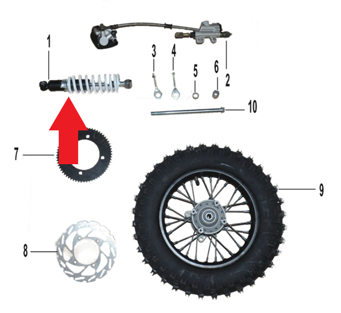 Rear Shock 1200W Electric Dirt Bike Storm Buggies