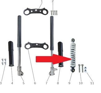 Rear Shock Absorber - Storm 800w Dirt Bike