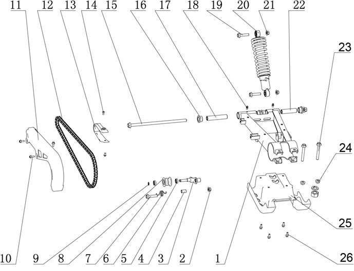 Chain Roller Assembly - Sniper Pro 120cc